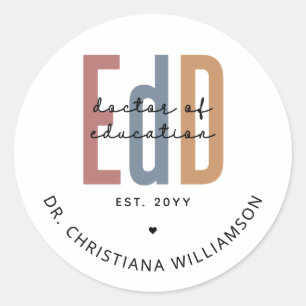 Personalized EdD Doctor Of Education Graduation Classic Round Sticker