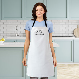Personalized Editable Colors Elegant Script Mrs Apron