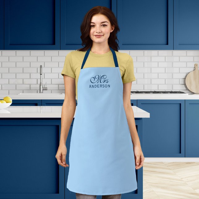 Personalized Editable Colors Elegant Script Mrs Apron (Creator Uploaded)