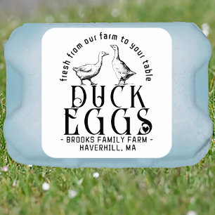 PERSONALIZED EGG CARTON LOGO Duck or Goose Eggs Square Sticker