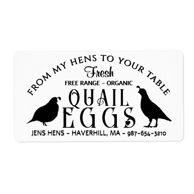 PERSONALIZED EGG CARTON LOGO Quail Eggs with Heart (Front)
