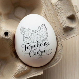  Personalized egg stamp, personalized fresh egg  Rubber Stamp