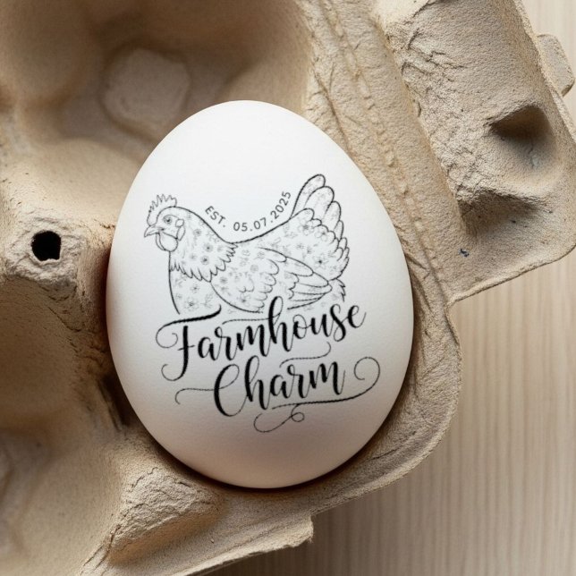  Personalized egg stamp, personalized fresh egg  Rubber Stamp (Creator Uploaded)