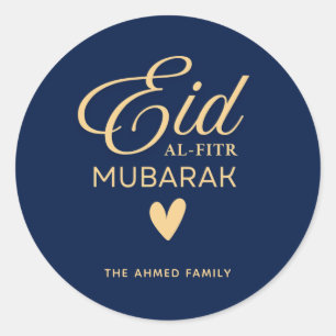 Personalized Eid al-Fitr Mubarak Round Sticker