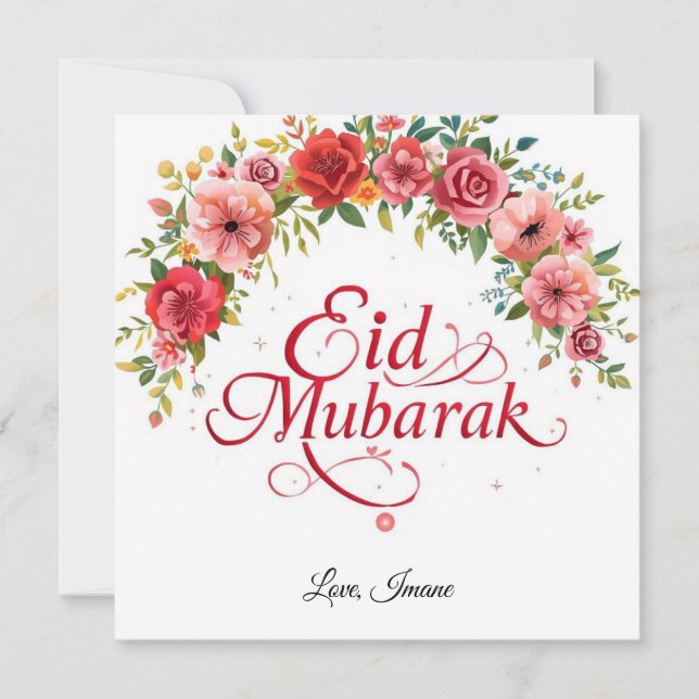 Personalized Eid Mubarak Modern Card (Front)