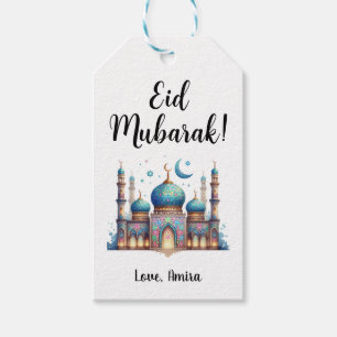 Personalized Eid Mubarak Mosque Gift Tags