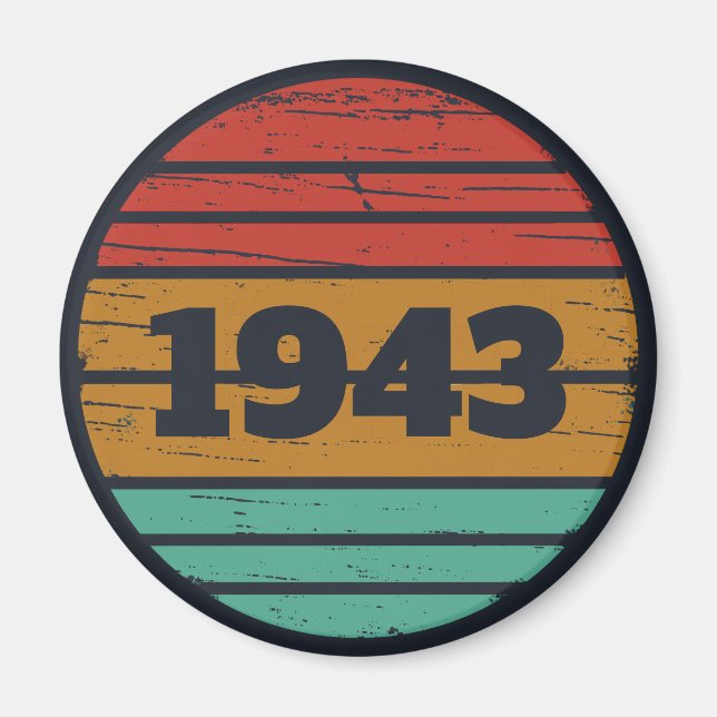 Personalized eighty vintage 80th birthday magnet (Front)