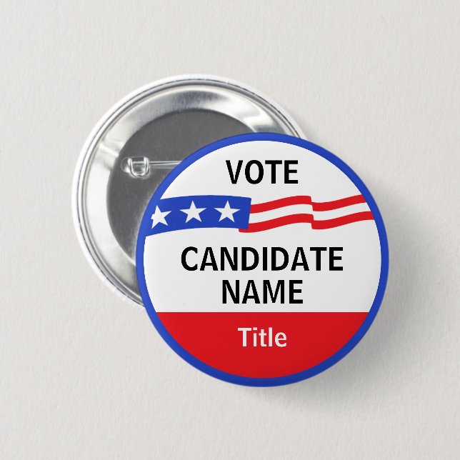 Personalized Election Campaign Button (Front & Back)
