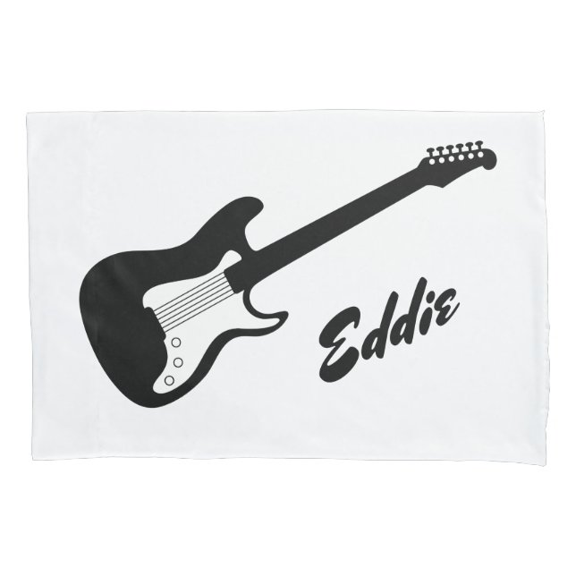 Personalized electric rock guitar pillowcase (Front)