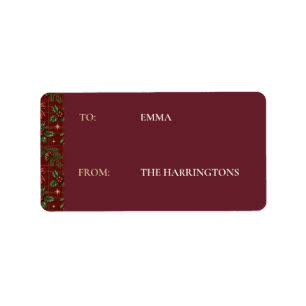 Personalized Elegant Christmas Tartan To From Labe Label