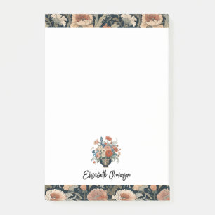 Personalized Elegant Dark Floral Post-it Notes