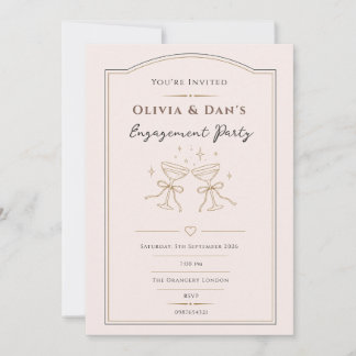 Personalized Elegant Engagement Party Invitation