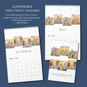 Personalized Elegant Family Memories Wall Calendar