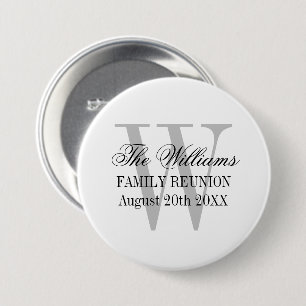 Personalized elegant family reunion party buttons