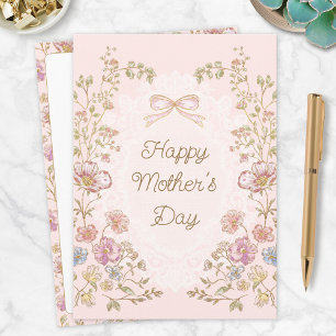 Personalized Elegant Floral Happy Mother’s Day Card