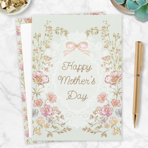 Personalized Elegant Floral Happy Mother’s Day Card
