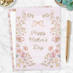 Personalized Elegant Floral Happy Mother’s Day Card