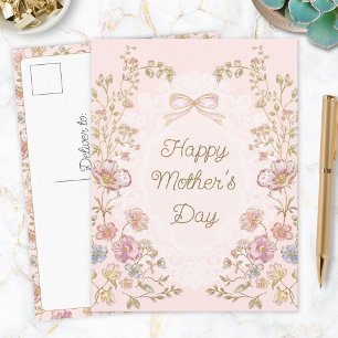 Personalized Elegant Floral Happy Mother’s Day Postcard