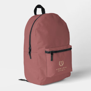 Personalized Elegant Gold Foil Medical Symbol Printed Backpack