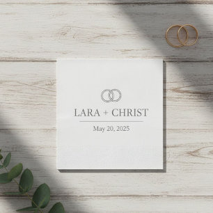  Personalized Elegant Minimalist Wedding Paper Napkin