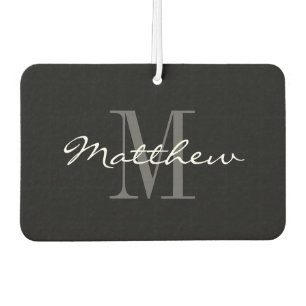 Personalized elegant monogram car air freshener