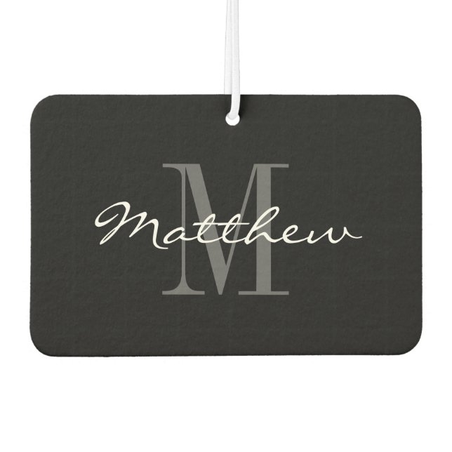 Personalized elegant monogram car air freshener (Front)