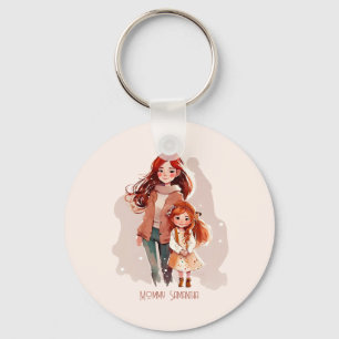 Personalized Elegant Mother and Daughter Key Ring