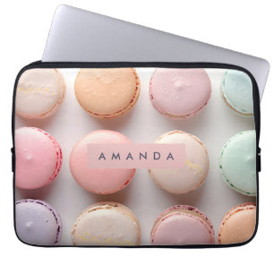Personalized Elegant Pastel Macaron  Laptop Sleeve
