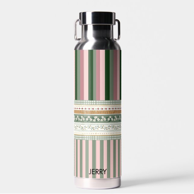 Personalized Elegant Pattern Water Bottle (Front)