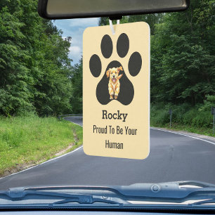 Personalized Elegant Pet Name Paw Proud Dog Owner Car Air Freshener