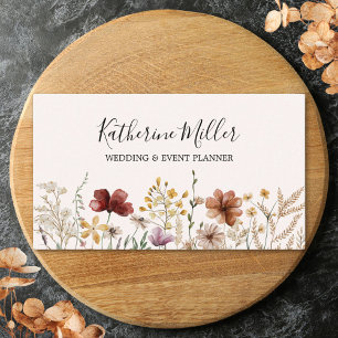 Personalized Elegant Pretty Wildflower Floral Business Card