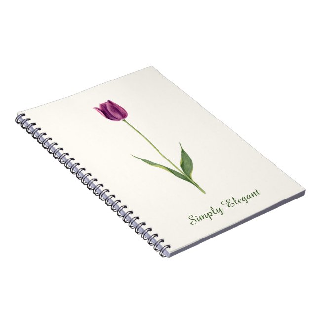 Personalized Elegant Purple Tulip Notebook (Right Side)