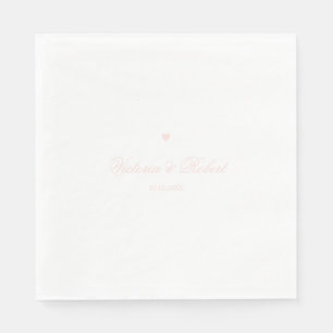 Personalized Elegant Script Pink Heart Napkin