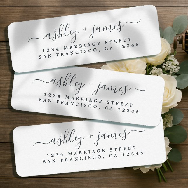 Personalized Elegant Script Wedding Return Address (Creator Uploaded)