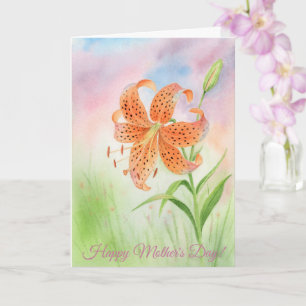 Personalized Elegant Tiger Lily Card
