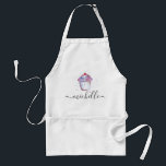 Personalized elegant Watercolor cupcake baker Standard Apron<br><div class="desc">Personalize this apron featuring my modern, watercolor cupcake for your favorite baker. Give it to mom, grandma, your sister for mother's day. Perfect for a bakery staff, personalize these for a grand opening for staff members, new clients, grand opening honored guests. Tip: to keep the long swashes at the end...</div>