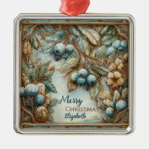 Personalized Elegant Winter Botanical Christmas
