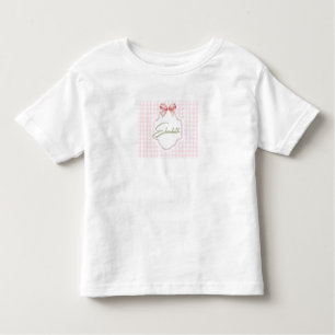 Personalized Elizabeth Baby Girl Nursery Gingham  Toddler T-Shirt