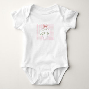 Personalized Emily Baby Girl Nursery Bow&Gingham Baby Bodysuit