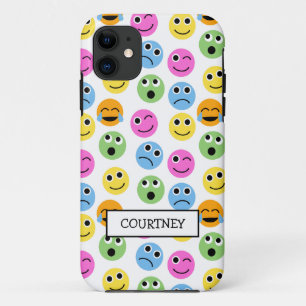 Personalized Emojis Faces Colorful Patterned Case-Mate iPhone Case