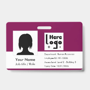 personalized employee ID badge with QR Code