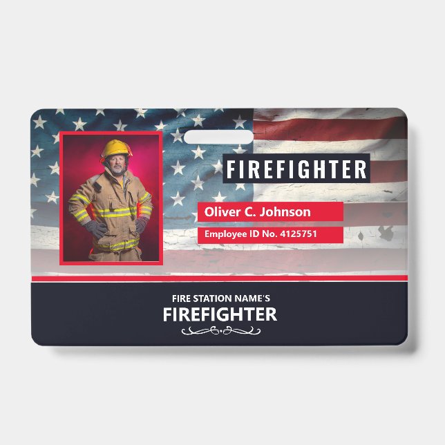 Personalized Employee ID Card - Photo, Barcode, Badge (Front)