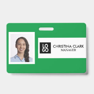 Personalized Employee Name Business ID Photo Logo Badge