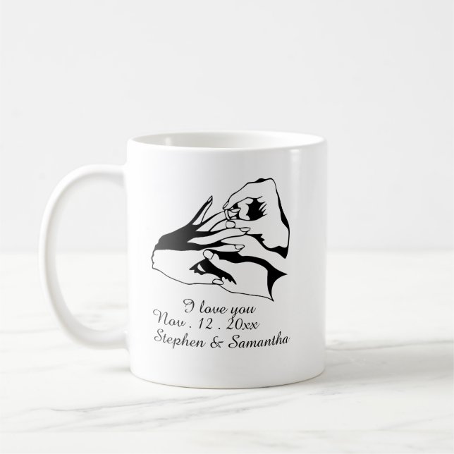 Personalized engaged couple , engagement  coffee mug (Left)