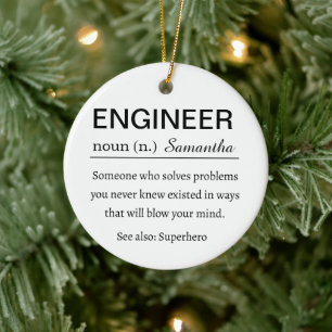 Personalized Engineer Definition Funny Ceramic Tree Decoration