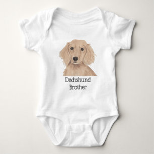 Personalized English Red Dachshund Dog Baby Bodysuit