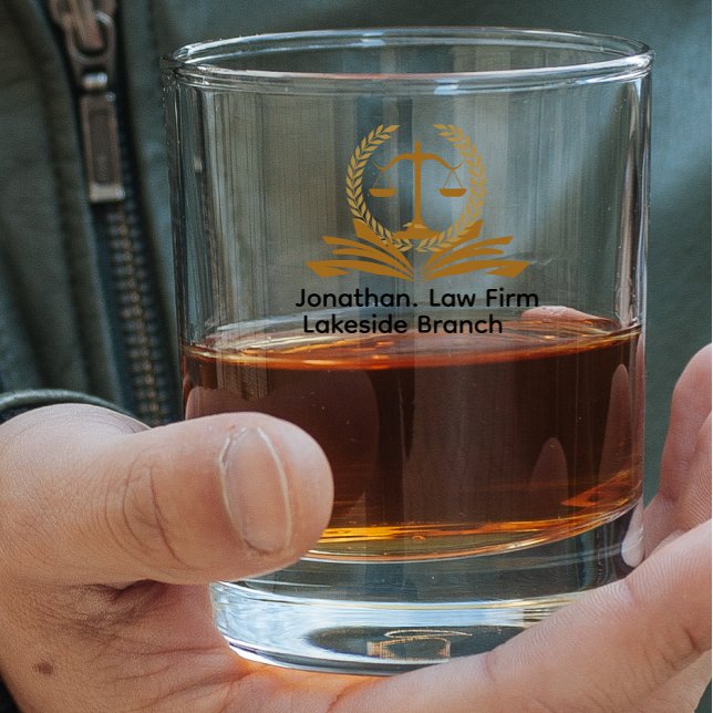 Personalized engrave Law firm office Whiskey Glass (Creator Uploaded)