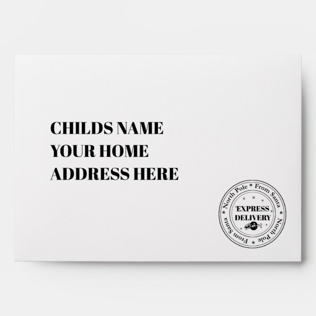 Personalized Envelopes - From Santa Stamp (Front)