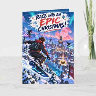 Personalized Epic Gamer Christmas Holiday Card