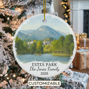 Personalized Estes Park Ornament, Colorado Ceramic Tree Decoration